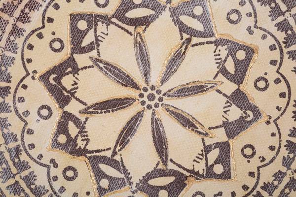 Tableau sur toile Malindi Beige - Bois massif - 3 x 100 x 100 cm