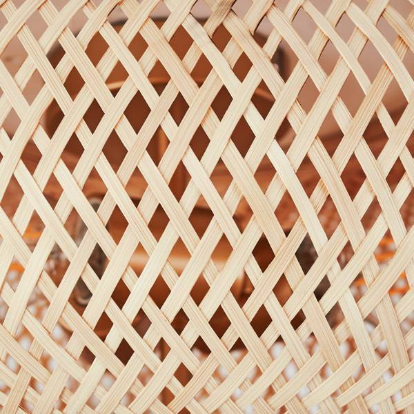 Deckenleuchte Decollatura Beige - Messing - 32 x 25 x 42 cm - Flammenanzahl: 3 - Bambus - Metall