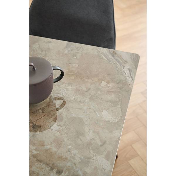 Table à manger Wicklow Marron - En partie en bois massif - 140 x 75 x 80 cm