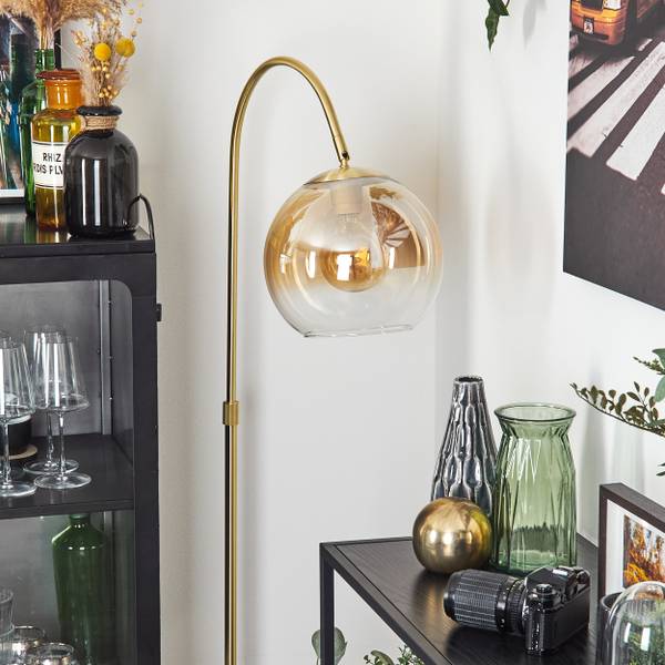Stehlampe Cesaro Braun - Metall - 25 x 140 x 52 cm