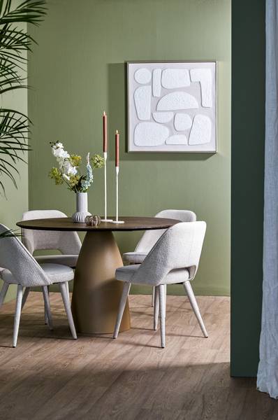Esstisch PALMIRA Braun - Metall - 120 x 76 x 120 cm
