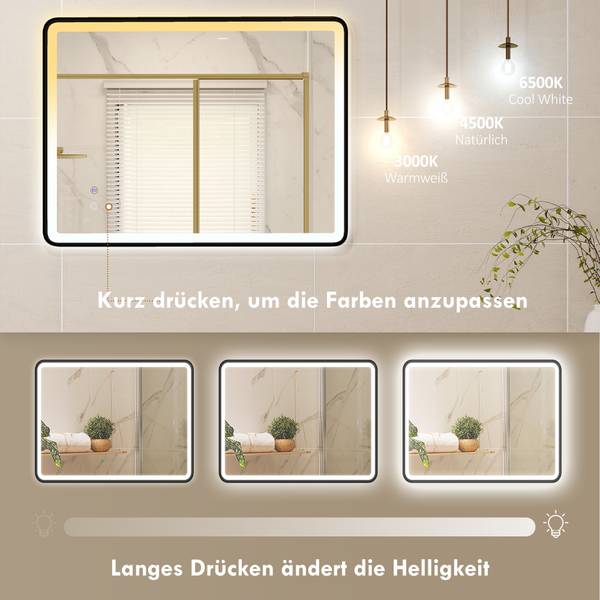 Badkamerspiegel 834-908V00BK zwart - glas - 5 x 60 x 80 cm