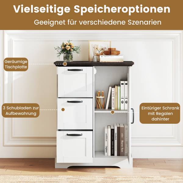 Küchenschrank JV12881WH Weiß - Holzwerkstoff - 60 x 80 x 30 cm