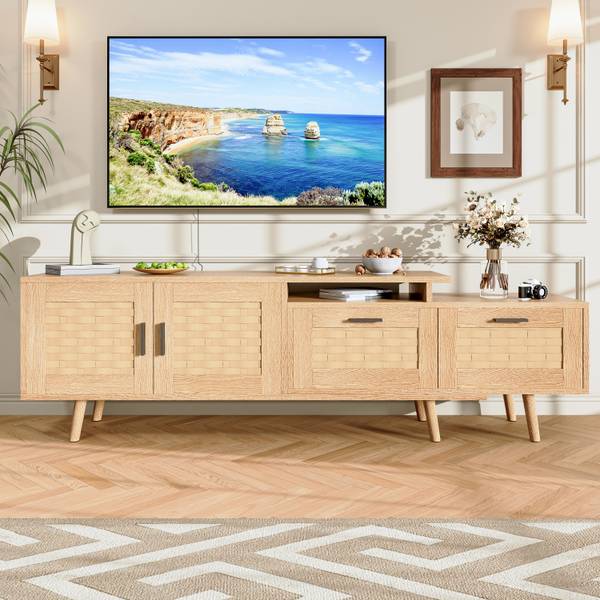 TV-Schrank Lowboard HYF01 Braun - Massivholz - 30 x 44 x 169 cm