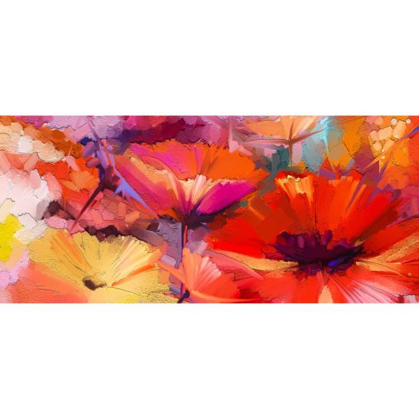 Tableau mural coquelicots Rouge - Verre acrylique - 145 x 65 x 4 cm