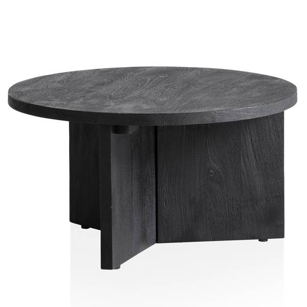 Couchtisch ELORN mit Dreibeingestell Schwarz - Mango - 60 x 33 x 60 cm