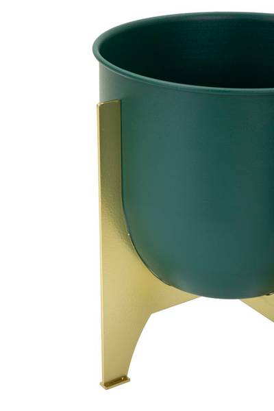 Set de 2 cache-pots en métal coloré Gren Vert - Métal - 25 x 26 x 25 cm