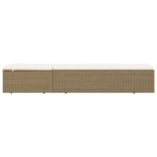 Gartenliege M607039 Braun - Polyrattan - 60 x 84 x 198 cm