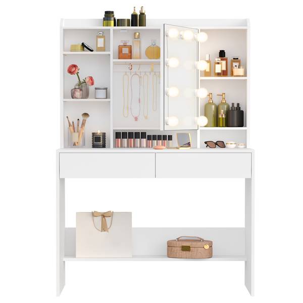 Schminktische Kate Weiß - Holzwerkstoff - 40 x 145 x 90 cm