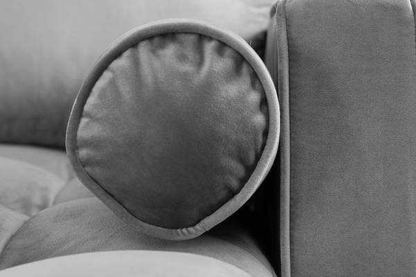 Ecksofa COZY VELVET Grau - Polyester - Samt - Eukalyptus - Gummibaum - 260 x 85 x 83 cm