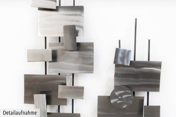 Wanddeko Abstrakt Lif Silber - Metall - 26 x 107 x 5 cm