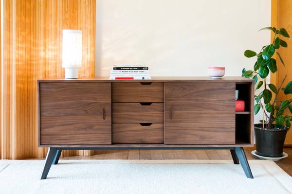 Sideboard Hinda Braun - Holz teilmassiv - 45 x 75 x 160 cm