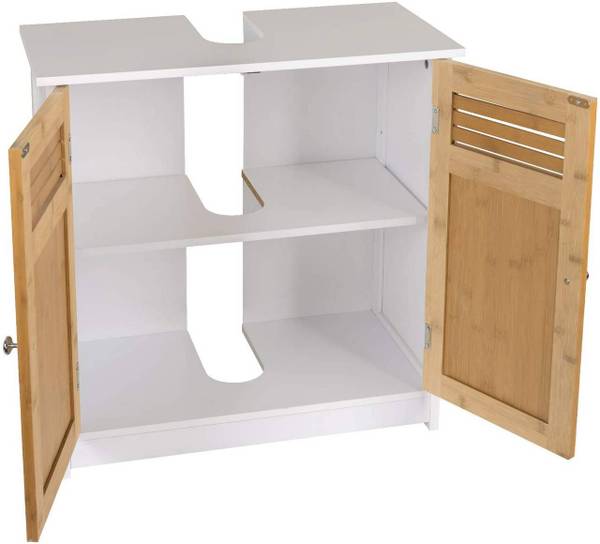 Waschbeckenunterschrank Fabian Braun - Weiß - Holzwerkstoff - 60 x 60 x 30 cm