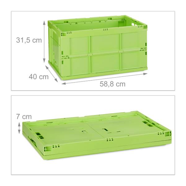 Lot de 2 boîtes de transport pliables Vert