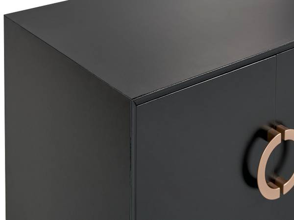 Buffet OXNARD Noir - Doré - Bois manufacturé - 120 x 46 x 40 cm