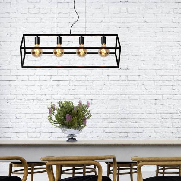 Suspension FABIAN Noir - Acier - 28 x 161 x 80 cm