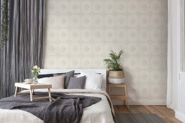 Vliestapete 4144 Barock Optik modern Creme - Grau