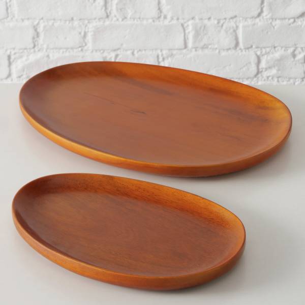Tabletts TORIN 2er Set Orange - Massivholz - 29 x 3 x 41 cm