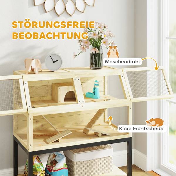 Zwerghamsterkäfig D51-443V00ND Braun - Massivholz - 43 x 101 x 87 cm