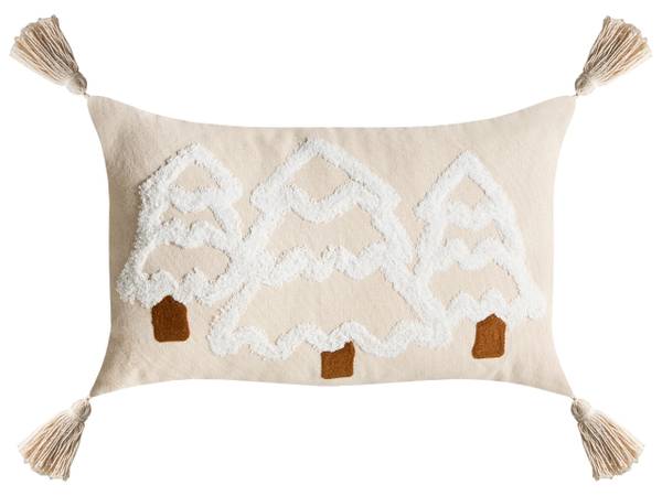 Dekokissen INTSIA 2-tlg Beige - Weiß - Naturfaser - 50 x 5 x 30 cm
