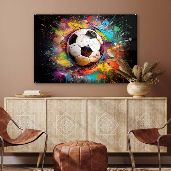 ACRYLGLASBILD Fußball 120 x 80 cm
