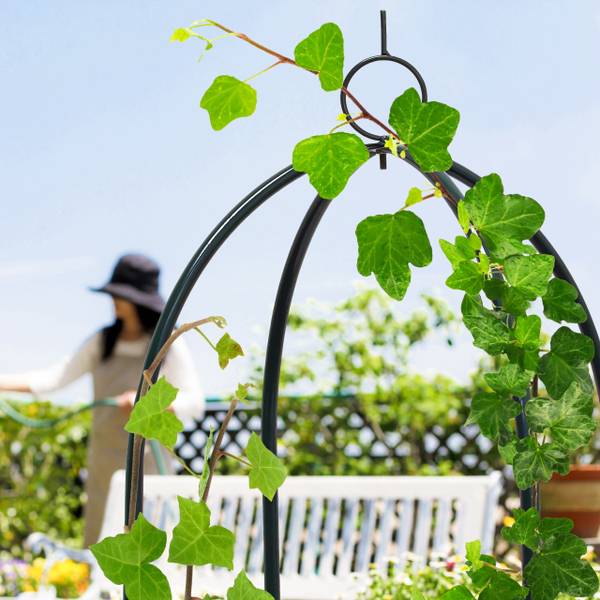 2x Rankhulp obelisk groen - staal - 40 x 190 x 40 cm