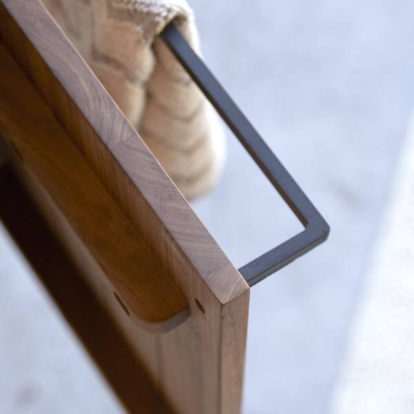 Badunterschrank Stelle Grau - Walnuss - 38 x 52 x 32 cm