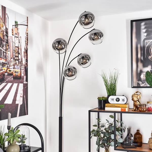 Stehlampe Cesaro Silber - Aluminium - Klarglas - 35 x 210 x 82 cm