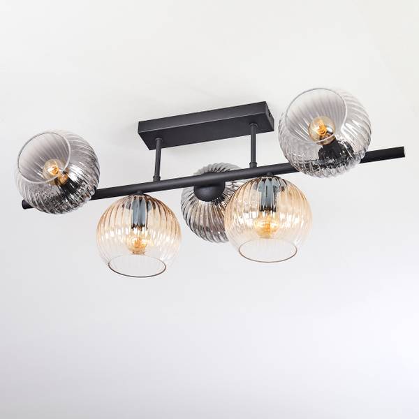 Deckenleuchte Cesaro Grau - Gelb - Metall - 21 x 21 x 97 cm