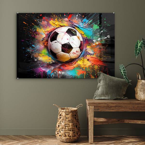 ACRYLGLASBILD Fußball 120 x 80 cm