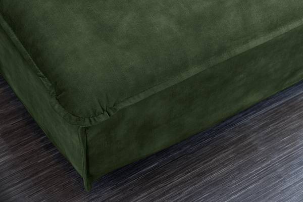 Hocker HEAVEN Grün - Polyester - Webstoff - Samt - Pappel - 100 x 42 x 100 cm