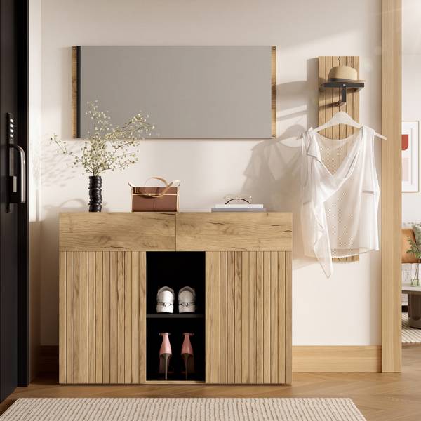 Garderobenset NATZOOM443(3er Set) Braun - Holzwerkstoff
