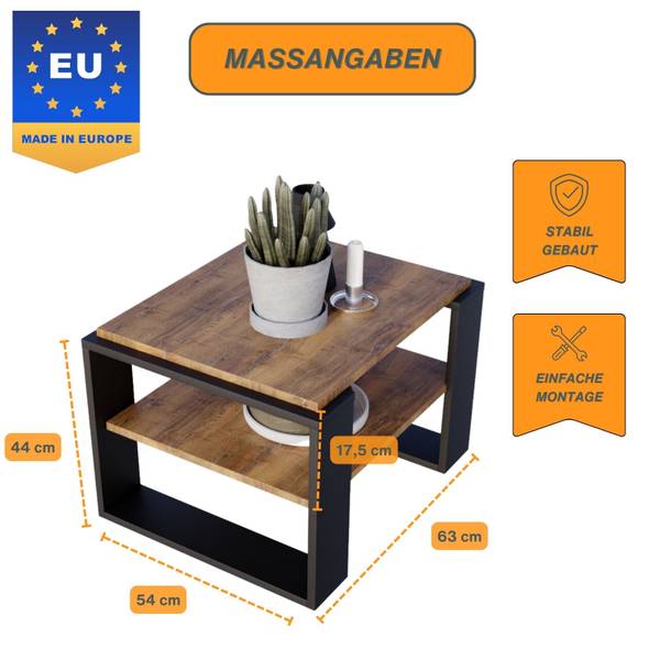 Couchtisch KAJA 63 Holz - Schwarz