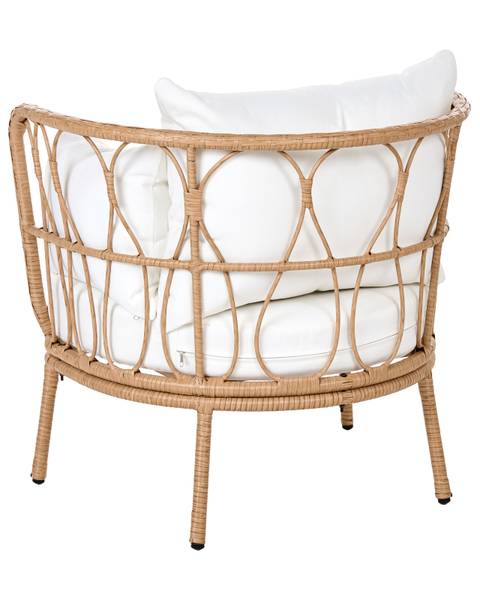Sessel FONNI 2-tlg Braun - Weiß - Polyester PVC - 75 x 85 x 55 cm
