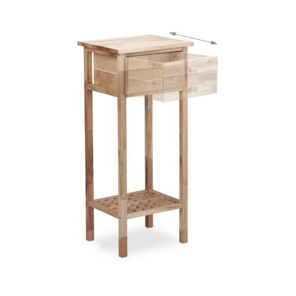 Beistelltisch Walnuss mit Schublade Braun - Walnuss - 35 x 80 x 30 cm