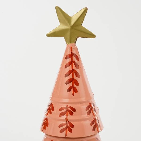 Decoratieve kerstboom MEMIDE1290035 roze - metaal - 13 x 40 x 13 cm
