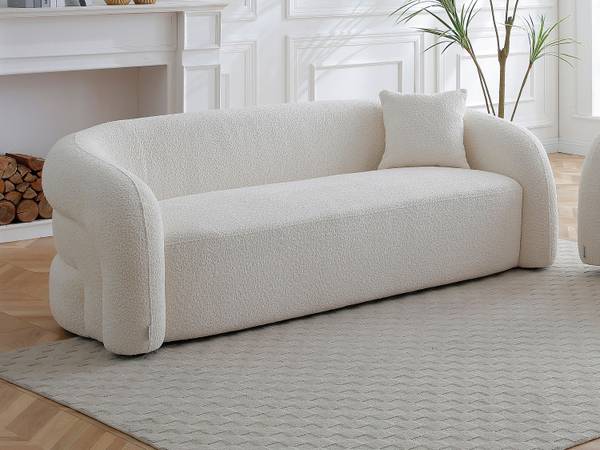 Sofa ohne Schlafmöglichkeit LAPIOTA Weiß - Textil - 220 x 75 x 91 cm