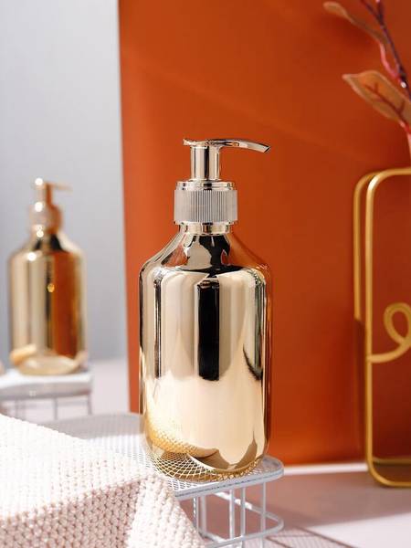 Zeepdispenser Glam goud - kunststof - 8 x 19 x 8 cm