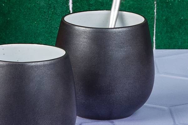 Set de tasses Gourmet 40 cl - 4 pièces - Noir - Céramique - 9 x 10 x 9 cm