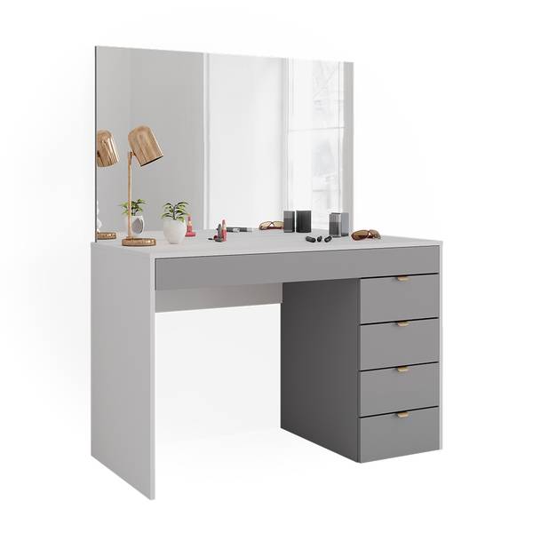 Schminktisch Elise 41341 Grau - Weiß - Holzwerkstoff - 115 x 76 x 55 cm