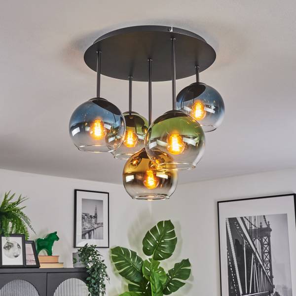 Deckenleuchte Cesaro Blau - Gold - Grün - Metall - 39 x 22 x 40 cm