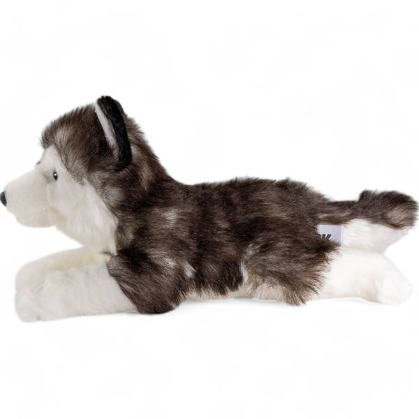 Kuscheltier Husky Schwarz - Kunstfell - 13 x 15 x 32 cm