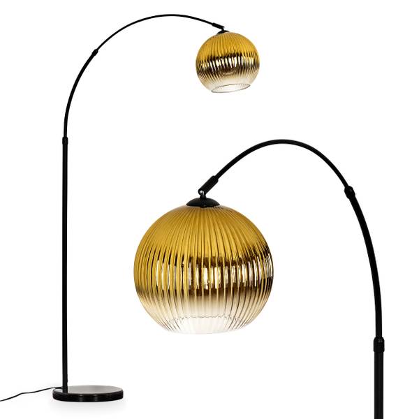 Stehlampe Cesaro Gold - Aluminium - Klarglas - Marmor - 105 x 185 x 72 cm