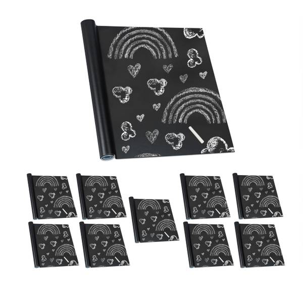 10 x Schoolbord folie zelfklevend zwart set van 10