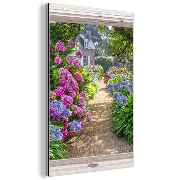 METALLBILD Hortensie 60 x 90 cm