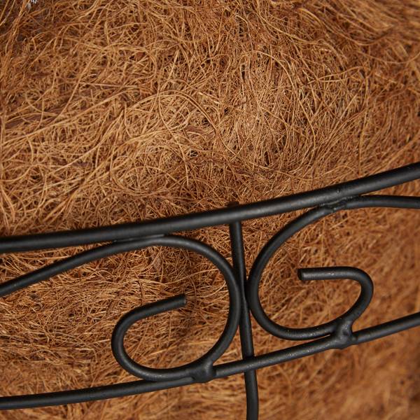 Blumenampel 3 Körbe Kokos Braun - Eisen - 35 x 65 x 35 cm