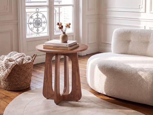 Beistelltisch GAILLARD Braun - Holz teilmassiv - 50 x 50 x 1 cm