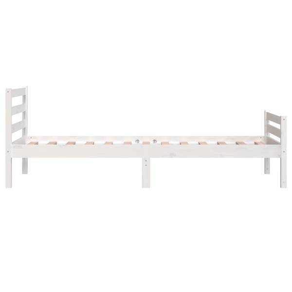 Massivholzbett XT 1859 Weiß - Massivholz - 106 x 70 x 206 cm
