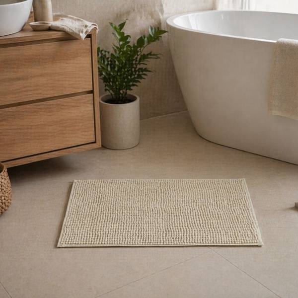 Badezimmerteppich 7707161 Beige - Textil - 45 x 2 x 75 cm
