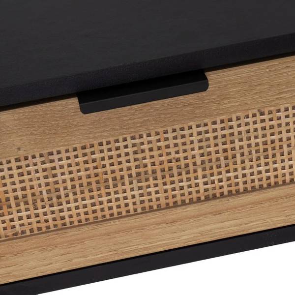 Nachttisch HH-806164 Schwarz - Braun - Holz teilmassiv - 9 x 48 x 31 cm